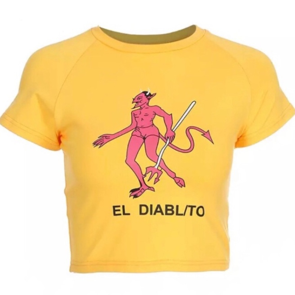 El Diablito Loteria Crop Top